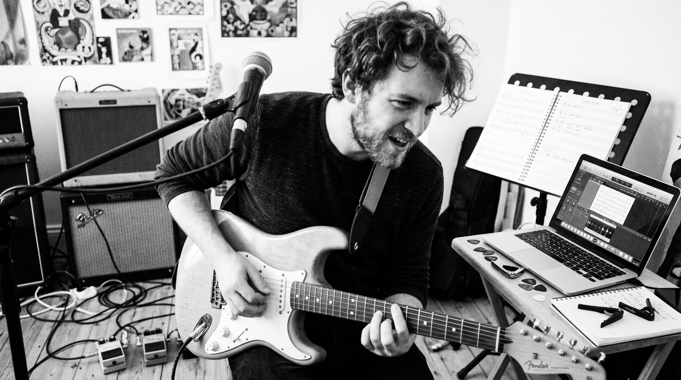 guitar player practicing