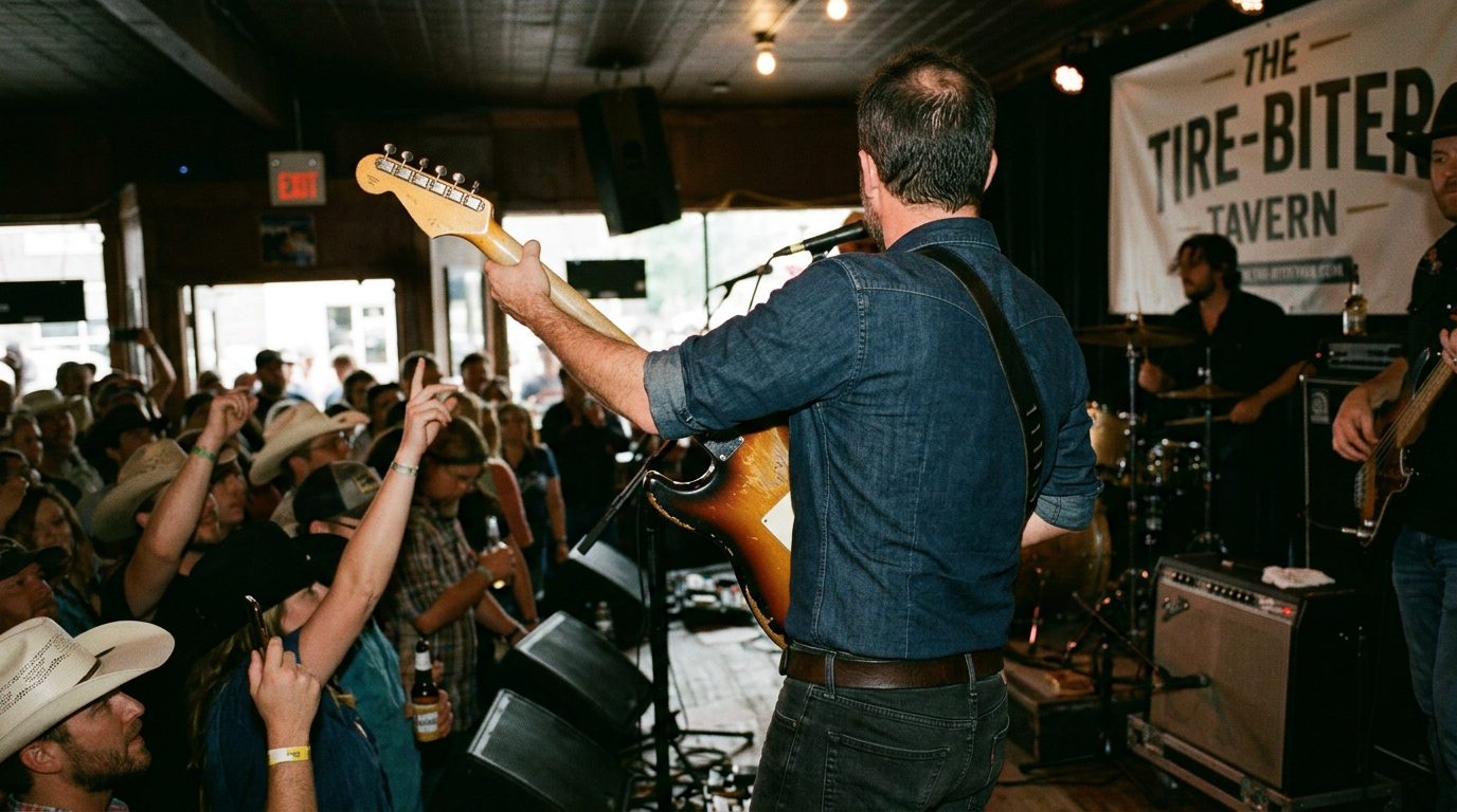 guitar player performing on stage