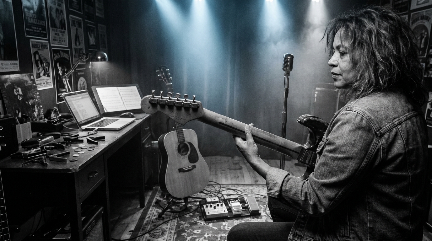 jazz guitarist in studio