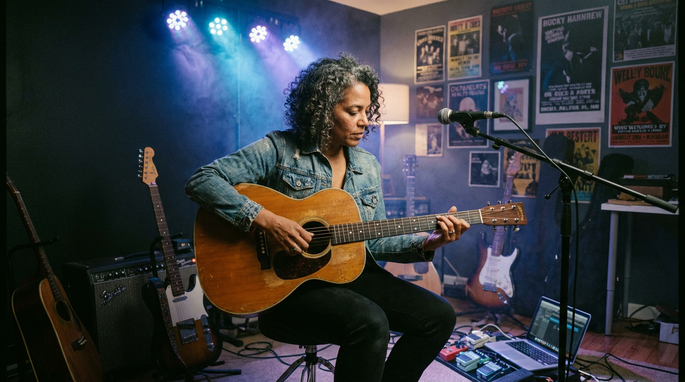 singer-songwriter performing