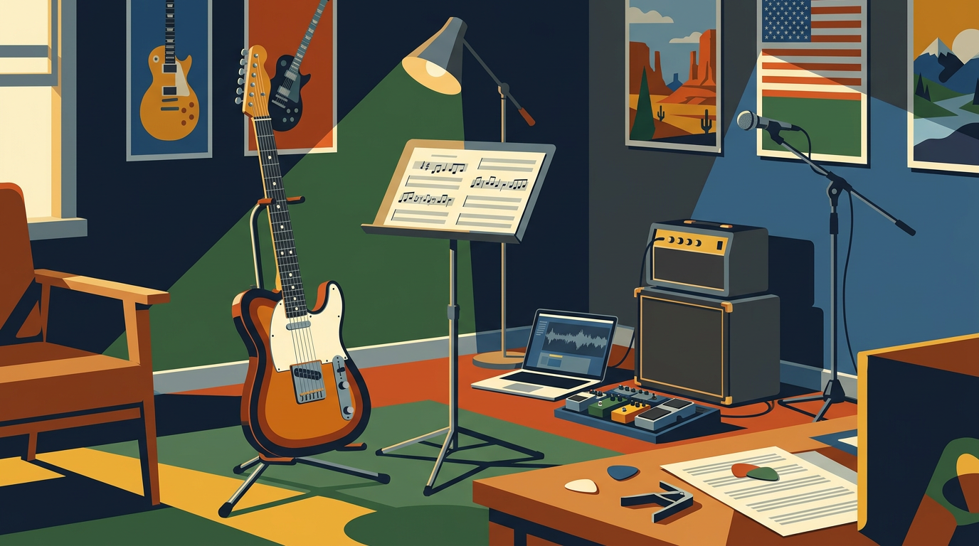 guitar still life