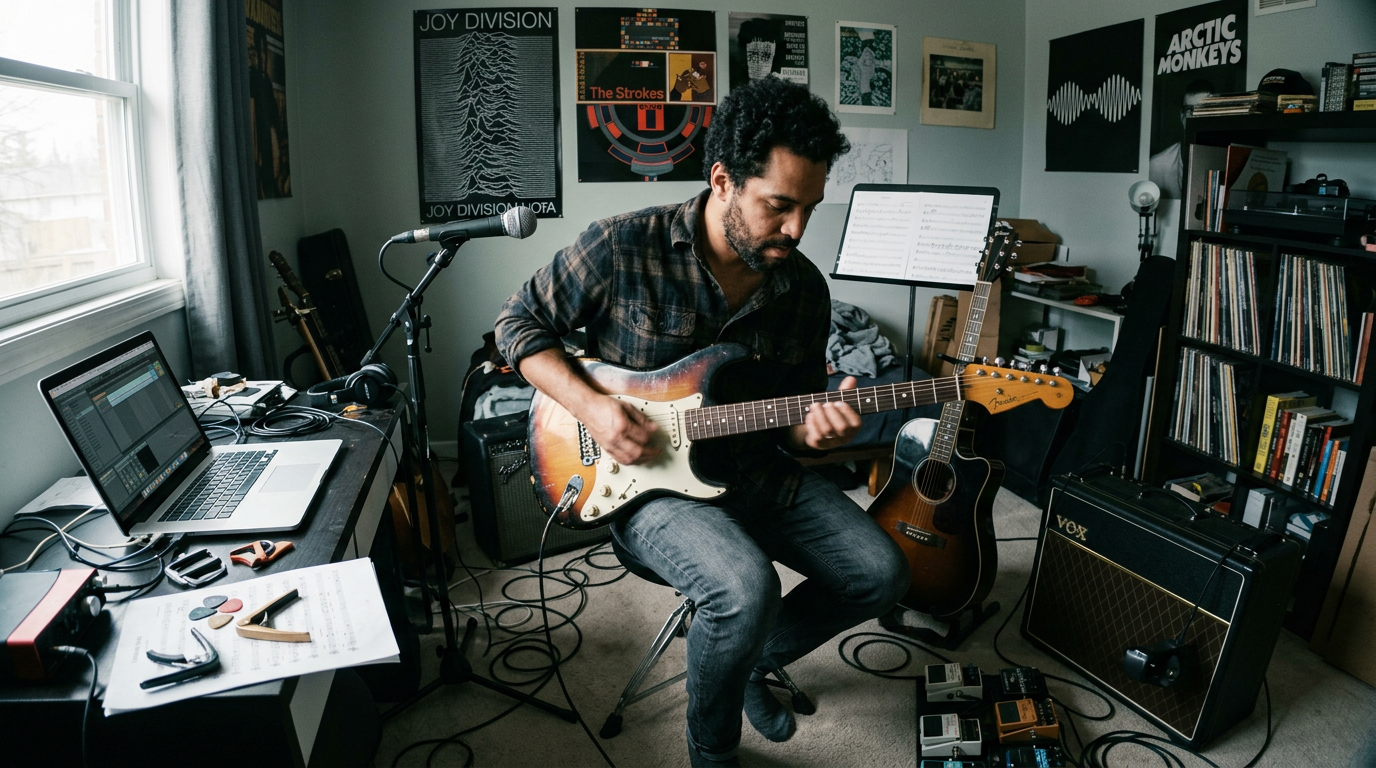 guitar player practicing