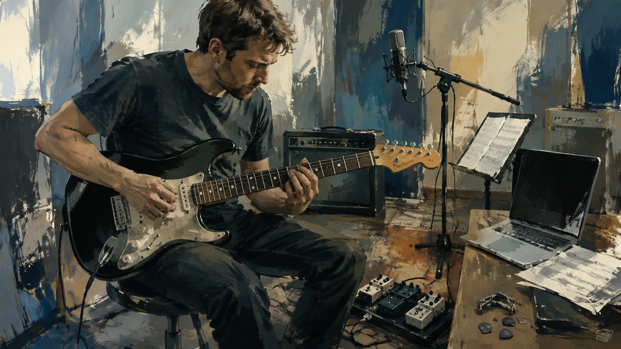 guitarist practicing