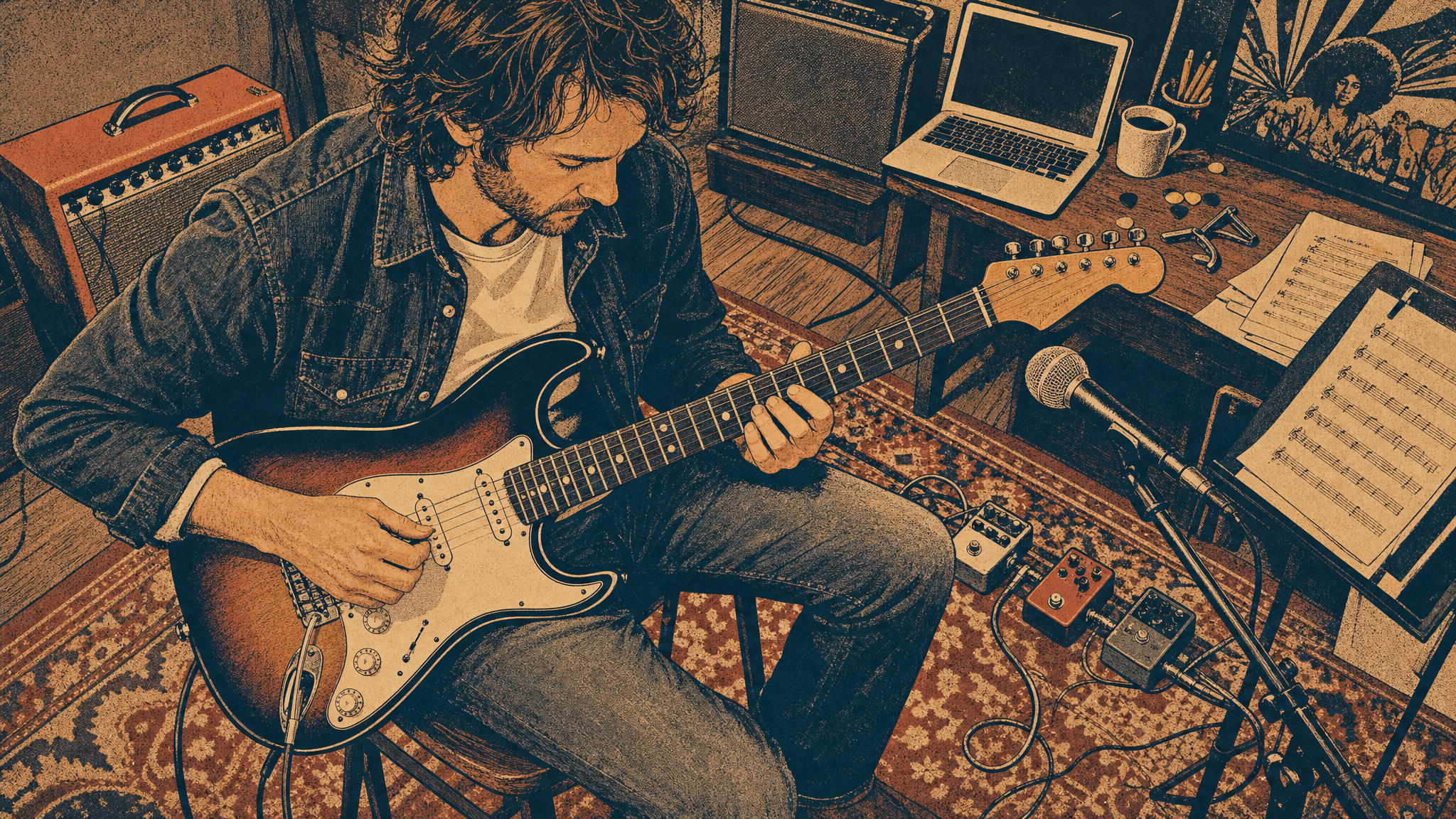 guitar player practicing