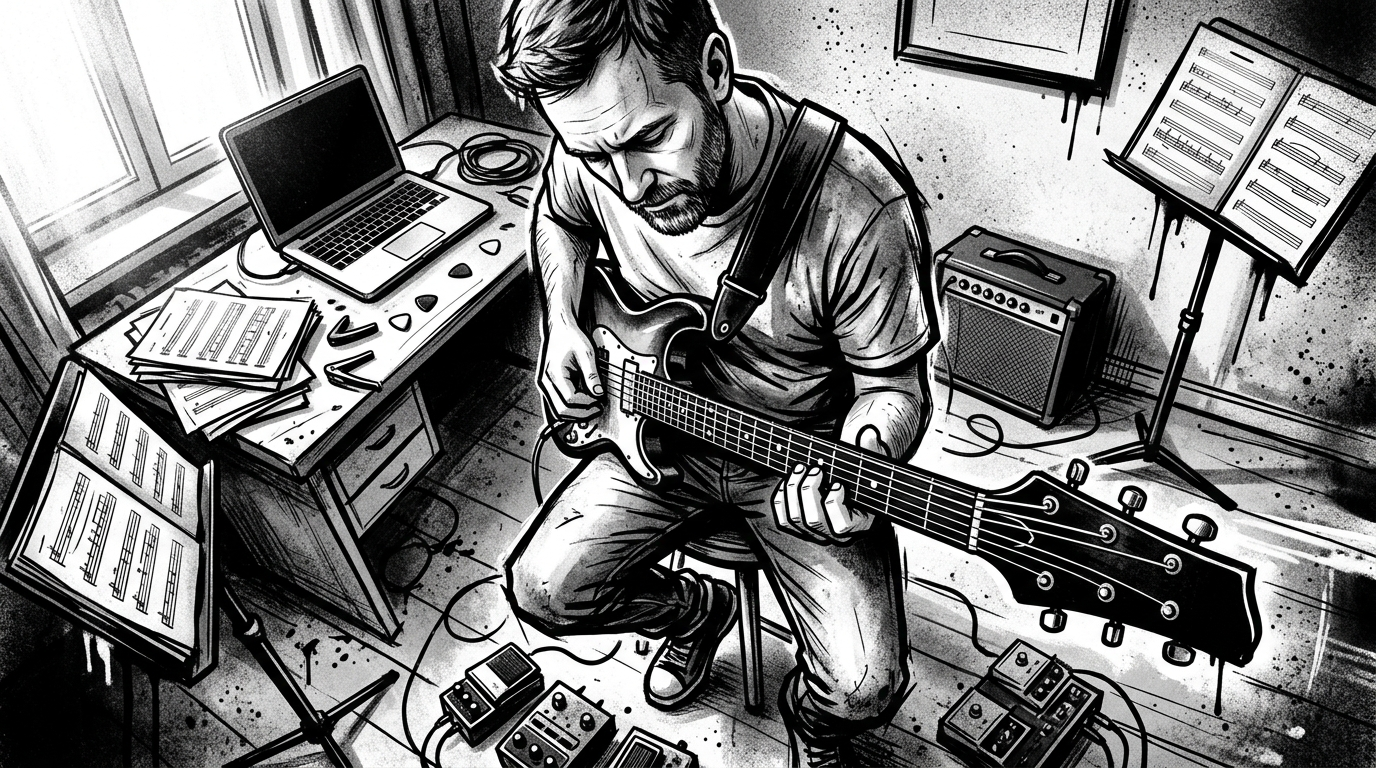 guitar player practicing